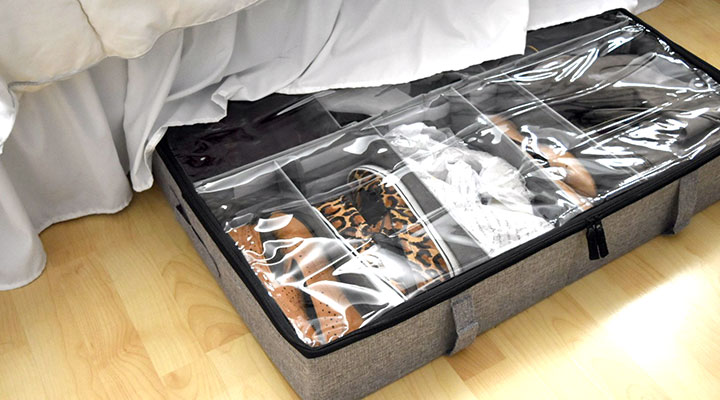 under bed shoe storage organizers with adjustable dividers